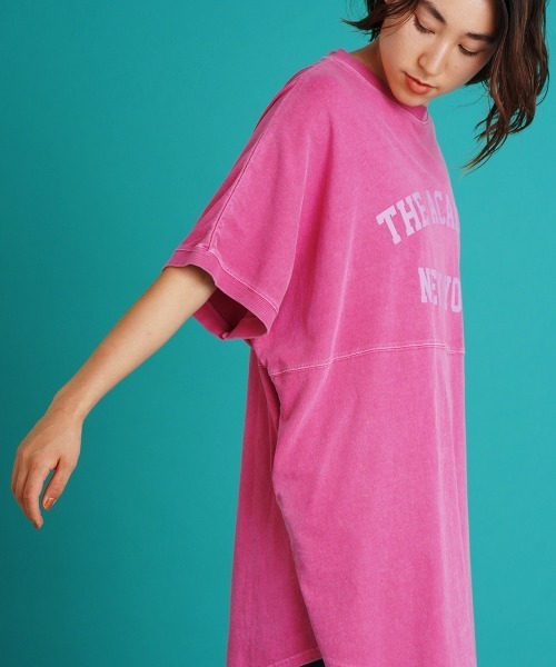LUPILIEN(ルピリアン)の「カレッジロゴチュニック(Tシャツ/カットソー・レディース・チャコールグレー/ライトグレー/ピンク・FREE)」の13枚目の写真