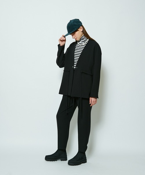 CIAOPANIC（チャオパニック）の「＃【SUPERTHANKS/スーパーサンクス】BELT TUCK TAPERD PT/タックテーパードパンツ（その他パンツ・レディース・ブラック/チェック/ライトベージュ・SMALL）」の5枚目の写真