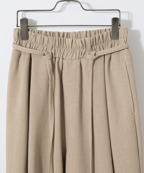 CIAOPANIC（チャオパニック）の「＃【SUPERTHANKS/スーパーサンクス】BELT TUCK TAPERD PT/タックテーパードパンツ（その他パンツ・レディース・ブラック/チェック/ライトベージュ・SMALL）」の7枚目の写真