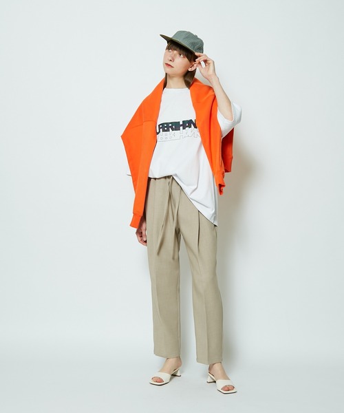 CIAOPANIC（チャオパニック）の「＃【SUPERTHANKS/スーパーサンクス】BELT TUCK TAPERD PT/タックテーパードパンツ（その他パンツ・レディース・ブラック/チェック/ライトベージュ・SMALL）」の11枚目の写真