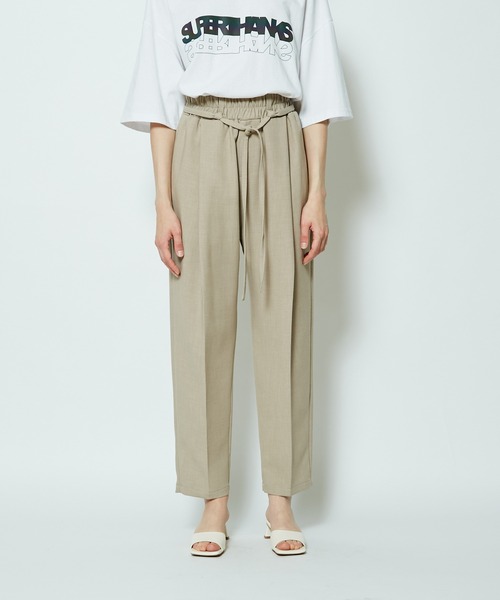 CIAOPANIC（チャオパニック）の「＃【SUPERTHANKS/スーパーサンクス】BELT TUCK TAPERD PT/タックテーパードパンツ（その他パンツ・レディース・ブラック/チェック/ライトベージュ・SMALL）」の21枚目の写真