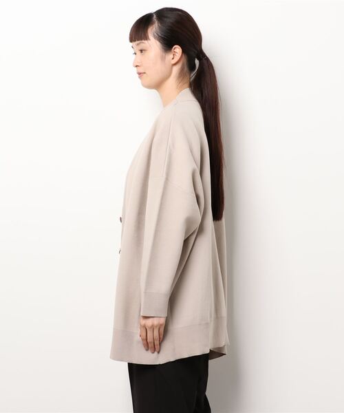 ROPE'(ロペ)の「【セットアップ対応】コットンポリ接結ニットワイドカーディガン(カーディガン/ボレロ・レディース・ベージュ/ダークブラウン・38)」の4枚目の写真