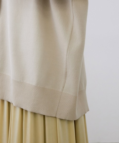 ROPE'(ロペ)の「【セットアップ対応】コットンポリ接結ニットワイドカーディガン(カーディガン/ボレロ・レディース・ベージュ/ダークブラウン・38)」の7枚目の写真