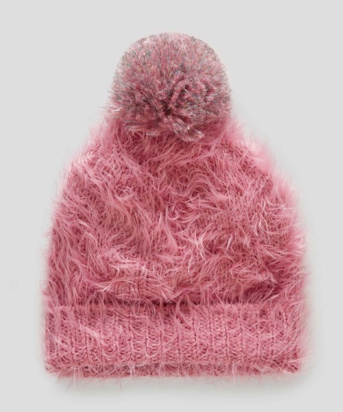 BENETTON (UNITED COLORS OF BENETTON)(ベネトンユナイテッドカラーズオブベネトン)の「キッズカラフルポンポンニット帽・ワッチキャップG(ニットキャップ/ビーニー・キッズ・ブラック/レッド/スモークピンク・SMALL/LARGE)」の3枚目の写真