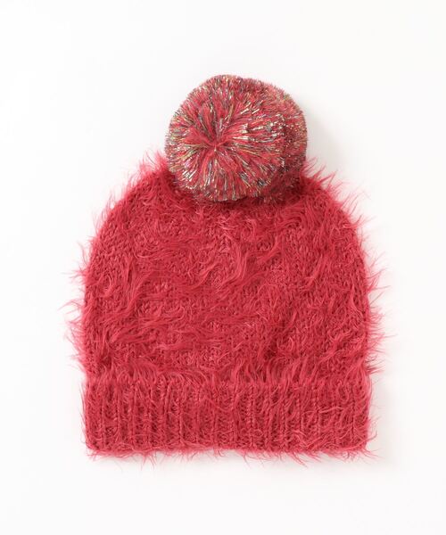 BENETTON (UNITED COLORS OF BENETTON)(ベネトンユナイテッドカラーズオブベネトン)の「キッズカラフルポンポンニット帽・ワッチキャップG(ニットキャップ/ビーニー・キッズ・ブラック/レッド/スモークピンク・SMALL/LARGE)」の5枚目の写真