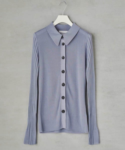 lautreamont BLEUBLANC（ロートレアモンブルーブラン）の「<lautreamont BLEUBLANC>コンパクトリブニットカーディガン≪手洗い可能≫（ニット/セーター・レディース・オフホワイト/カーキ/ブルー・9号）」の3枚目の写真