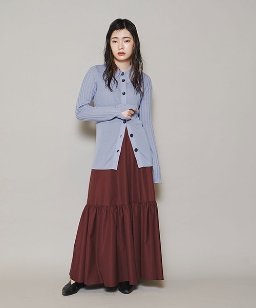 lautreamont BLEUBLANC（ロートレアモンブルーブラン）の「<lautreamont BLEUBLANC>コンパクトリブニットカーディガン≪手洗い可能≫（ニット/セーター・レディース・オフホワイト/カーキ/ブルー・9号）」の12枚目の写真