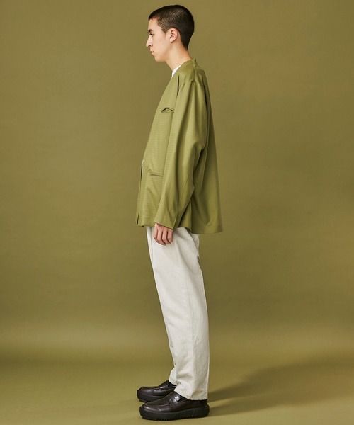 WELLDER(ウェルダー)の「【WELLDER】No Collar Jacket(ノーカラージャケット・メンズ・ダークグリーン・3/4)」の5枚目の写真