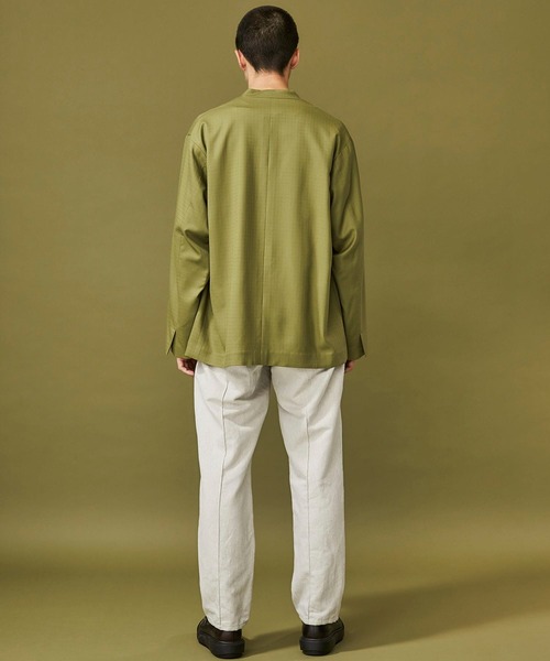 WELLDER(ウェルダー)の「【WELLDER】No Collar Jacket(ノーカラージャケット・メンズ・ダークグリーン・3/4)」の6枚目の写真