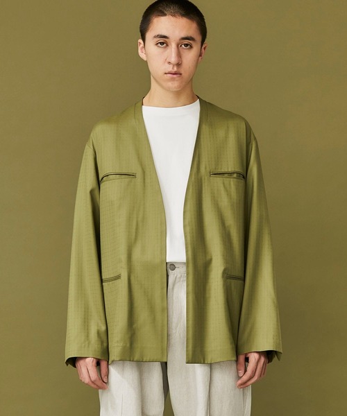 WELLDER(ウェルダー)の「【WELLDER】No Collar Jacket(ノーカラージャケット・メンズ・ダークグリーン・3/4)」の7枚目の写真