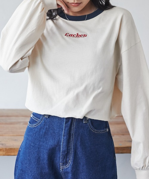 WEGO（ウィゴー）の「WEGO/グラフィックショートロンT（Tシャツ/カットソー・レディース・ホワイト/ネイビー/サックスブルー/スミクロ/その他1/オートミール/アニマル/アイボリー/マスタード/ダークグリーン/その他2/パープル/ホワイト系その他・SMALL/MEDIUM）」の3枚目の写真