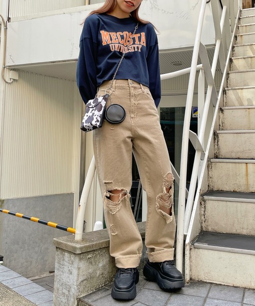 WEGO（ウィゴー）の「WEGO/グラフィックショートロンT（Tシャツ/カットソー・レディース・ホワイト/ネイビー/サックスブルー/スミクロ/その他1/オートミール/アニマル/アイボリー/マスタード/ダークグリーン/その他2/パープル/ホワイト系その他・SMALL/MEDIUM）」の19枚目の写真