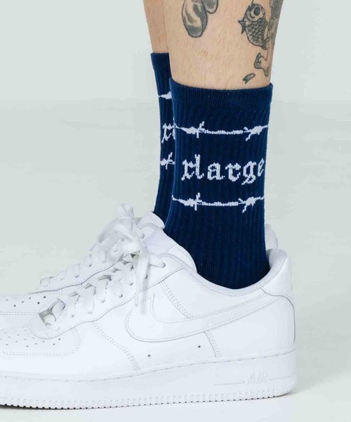 XLARGE（エクストララージ）の「BARBED WIRE SOCKS（ソックス/靴下・メンズ・ホワイト/ブラック/ネイビー・ONE SIZE）」の3枚目の写真