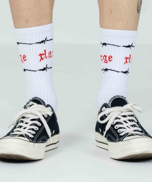 XLARGE（エクストララージ）の「BARBED WIRE SOCKS（ソックス/靴下・メンズ・ホワイト/ブラック/ネイビー・ONE SIZE）」の4枚目の写真