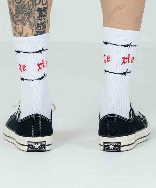 XLARGE（エクストララージ）の「BARBED WIRE SOCKS（ソックス/靴下・メンズ・ホワイト/ブラック/ネイビー・ONE SIZE）」の6枚目の写真