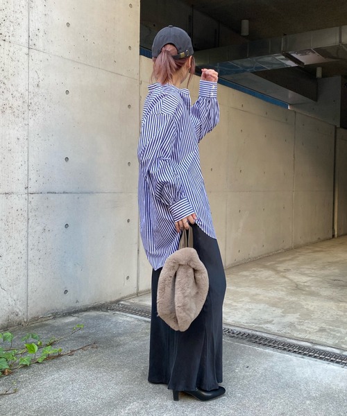 DouDou（ドゥドゥ）の「【WEB限定】ストライプシャツ（シャツ/ブラウス・レディース・ネイビー/グリーン/ピンク・FREE）」の15枚目の写真