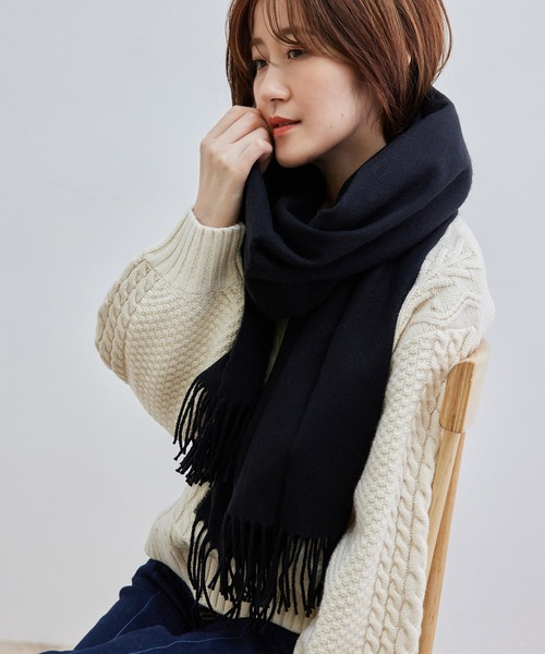 ROPE' PICNIC(ロペピクニック)の「カラーソリッドストール(ストール/ショール・レディース・ブラック/ベージュ/ダークパープル/グリーン系その他/オレンジ系その他/キナリ・FREE)」の3枚目の写真