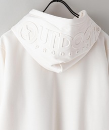 OUTDOOR PRODUCTS APPAREL（アウトドアプロダクツアパレル）の「防シワ UVカット　エンボス加工フード　ロゴプルスウェットパーカー　スウェットトレーナー　イージーケア商品（パーカー）」