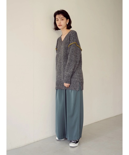 Editt by YECCA VECCA(エディットバイイェッカヴェッカ)の「タックワイドパンツ*(その他パンツ・レディース・ベージュ/ブラック/グリーン・FREE)」の16枚目の写真