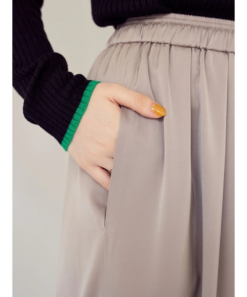 Editt by YECCA VECCA(エディットバイイェッカヴェッカ)の「タックワイドパンツ*(その他パンツ・レディース・ベージュ/ブラック/グリーン・FREE)」の5枚目の写真