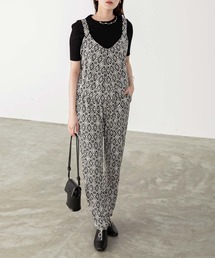 Chaco closet | フランス製/ストレッチジャージ・プリント柄サロペット(サロペット/オーバーオール)