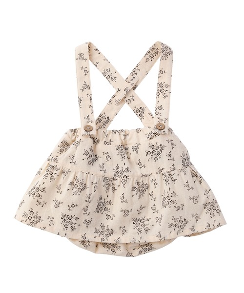 D.fesense（ディーフェセンス）の「サス付き花柄スカートブルマ（スカート・キッズ・モカ/オフホワイト・FREE）」の5枚目の写真