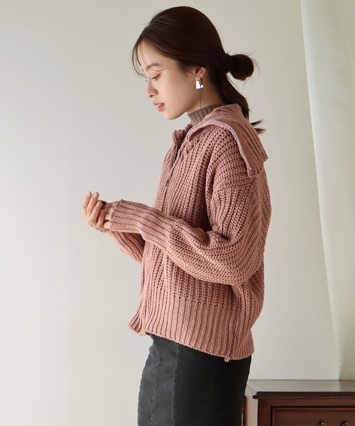 BLUEEAST（ブルーイースト）の「セーラーカラージップニット