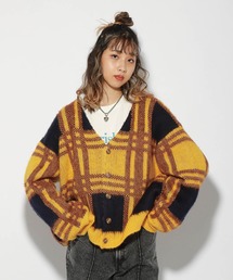 PBLIM | 【PAGEBOYLIM】チェックシャギーカーデ(カーディガン/ボレロ)