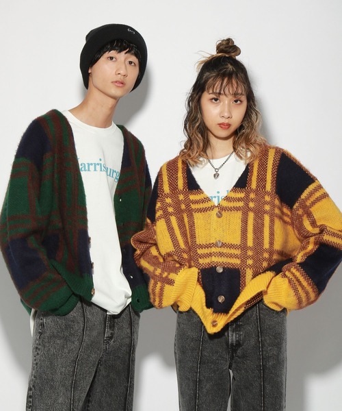 PBLIM（ページボーイリム）の「【PAGEBOYLIM】チェックシャギーカーデ（カーディガン/ボレロ・レディース・ネイビー系/イエロー系その他・FREE）」の3枚目の写真