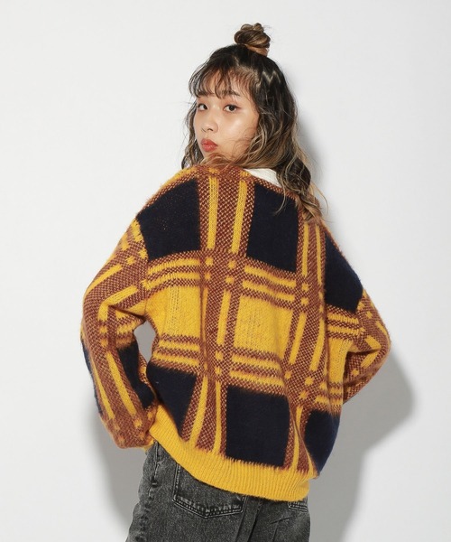 PBLIM（ページボーイリム）の「【PAGEBOYLIM】チェックシャギーカーデ（カーディガン/ボレロ・レディース・ネイビー系/イエロー系その他・FREE）」の7枚目の写真