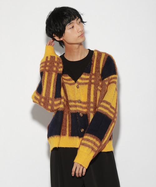 PBLIM（ページボーイリム）の「【PAGEBOYLIM】チェックシャギーカーデ（カーディガン/ボレロ・レディース・ネイビー系/イエロー系その他・FREE）」の11枚目の写真