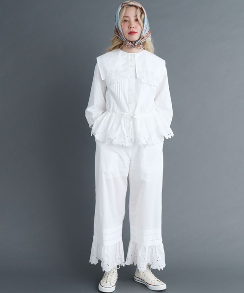 peu pres（プープレ）の「●レモン刺繍 パンツ（その他パンツ・レディース・ブラック/ホワイト・FREE）」の3枚目の写真