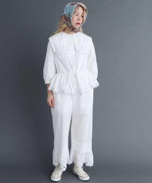 peu pres（プープレ）の「●レモン刺繍 パンツ（その他パンツ・レディース・ブラック/ホワイト・FREE）」の4枚目の写真