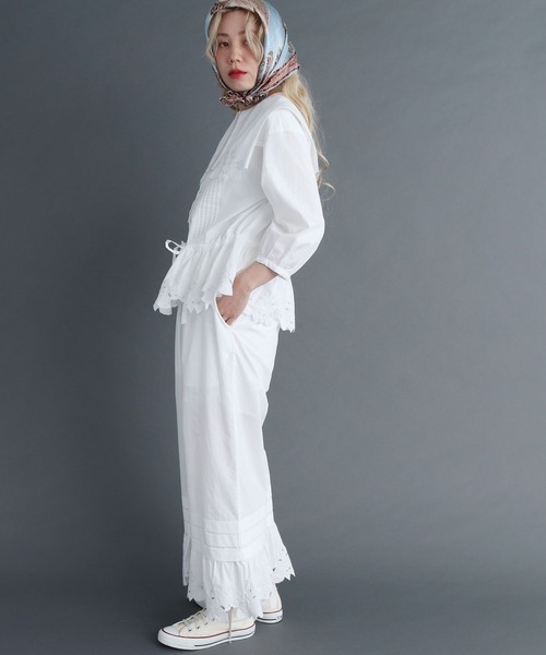 peu pres（プープレ）の「●レモン刺繍 パンツ（その他パンツ・レディース・ブラック/ホワイト・FREE）」の5枚目の写真