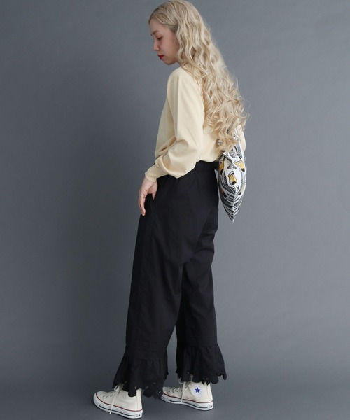 peu pres（プープレ）の「●レモン刺繍 パンツ（その他パンツ・レディース・ブラック/ホワイト・FREE）」の9枚目の写真