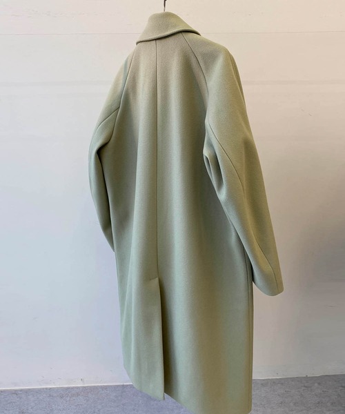 minsobi（ミンソビ）の「overfit raglan long coat　オーバーシルエットラグランロングコート（ステンカラーコート・メンズ・ブラック/ベージュ・FREE）」の17枚目の写真