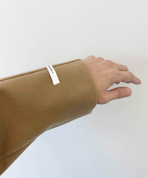 minsobi（ミンソビ）の「overfit raglan long coat　オーバーシルエットラグランロングコート（ステンカラーコート・メンズ・ブラック/ベージュ・FREE）」の15枚目の写真