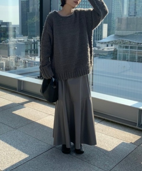 rem closet（レムクローゼット）の「バスケットモールニット（ニット/セーター・レディース・チャコールグレー/アイボリー/オリーブ・S）」の15枚目の写真