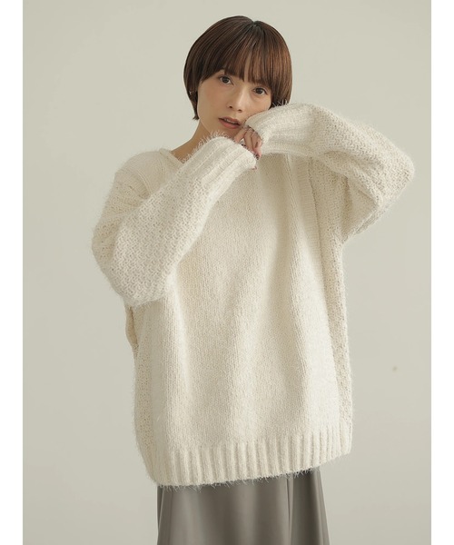 rem closet（レムクローゼット）の「バスケットモールニット（ニット/セーター・レディース・チャコールグレー/アイボリー/オリーブ・S）」の20枚目の写真