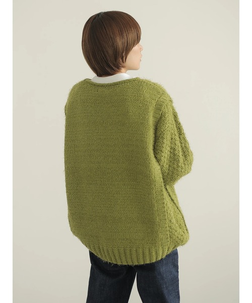 rem closet（レムクローゼット）の「バスケットモールニット（ニット/セーター・レディース・チャコールグレー/アイボリー/オリーブ・S）」の21枚目の写真