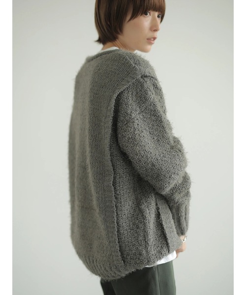 rem closet（レムクローゼット）の「バスケットモールニット（ニット/セーター・レディース・チャコールグレー/アイボリー/オリーブ・S）」の12枚目の写真