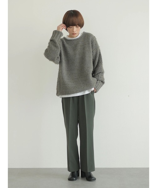 rem closet（レムクローゼット）の「バスケットモールニット（ニット/セーター・レディース・チャコールグレー/アイボリー/オリーブ・S）」の8枚目の写真