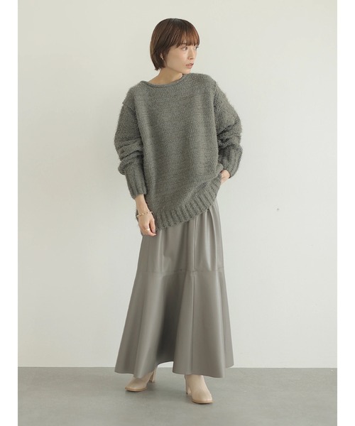 rem closet（レムクローゼット）の「バスケットモールニット（ニット/セーター・レディース・チャコールグレー/アイボリー/オリーブ・S）」の13枚目の写真