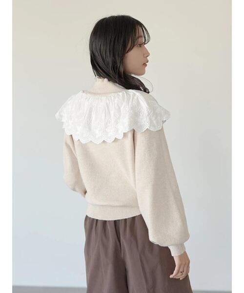 earth music&ecology(アースミュージックアンドエコロジー)の「アイレットフリルドッキングニットプルオーバー*(ニット/セーター・レディース・ライトカーキ/杢グレー/ライトベージュ・FREE)」の22枚目の写真