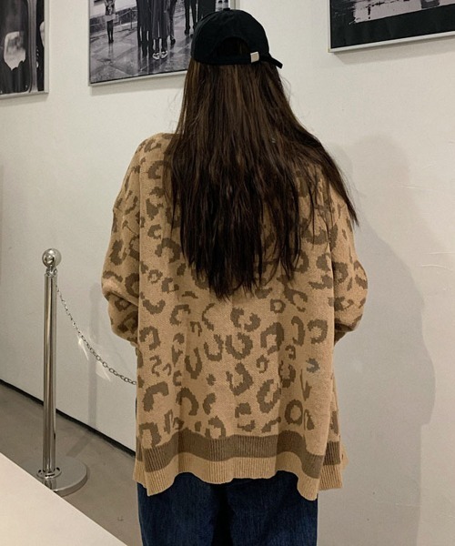 NEW GENTLEMAN（ニュージェントルマン）の「ルーズ レオパード カーディガン（カーディガン/ボレロ・メンズ・グレー/ベージュ・FREE）」の5枚目の写真