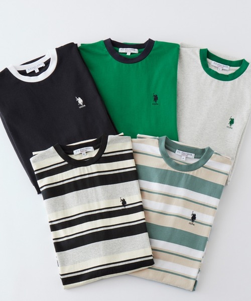 U.S. POLO ASSN.（ユーエスポロアッスン）の「U.S. POLO ASSN./ユーエスポロアッスン 別注 天竺リンガー半袖ロングワンピース（ワンピース・レディース・ブラック/ネイビー/グリーン/オートミール/ブラック系その他/ベージュ系その他/グリーン系その他/ライトイエロー/ブラック系その他2/グリーン系その他2/ブラック系/オレンジ/ブラック系その他3・FREE）」の15枚目の写真