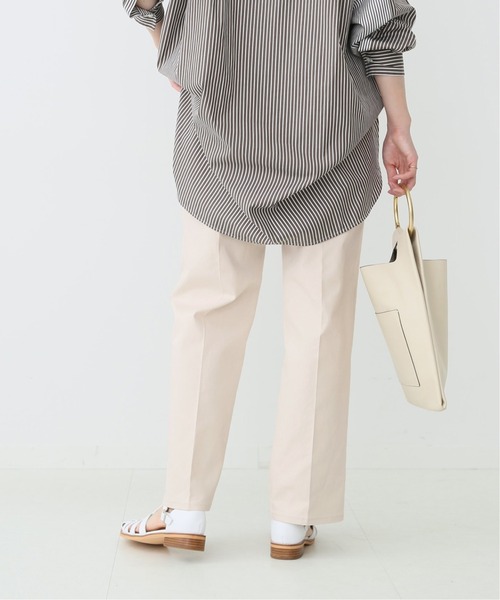 スピックアンドスパン Spick & Span カツラギストレートパンツ白 Spick & Span（スピックアンドスパン）の「カツラギストレート
