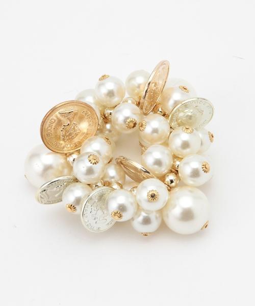 Ray BEAMS（レイビームス）の「MARINA FOSSATI / パール&コイン ブレスレット（ブレスレット・レディース・ホワイト・ONE SIZE）」の2枚目の写真