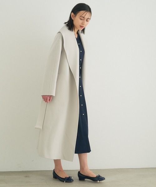 ANAYI(アナイ)の「スーパー120リバーショールコート(その他アウター・レディース・ライトグレー/サンドベージュ・36/38)」の10枚目の写真