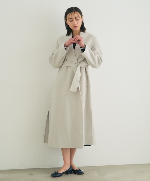 ANAYI(アナイ)の「スーパー120リバーショールコート(その他アウター・レディース・ライトグレー/サンドベージュ・36/38)」の19枚目の写真